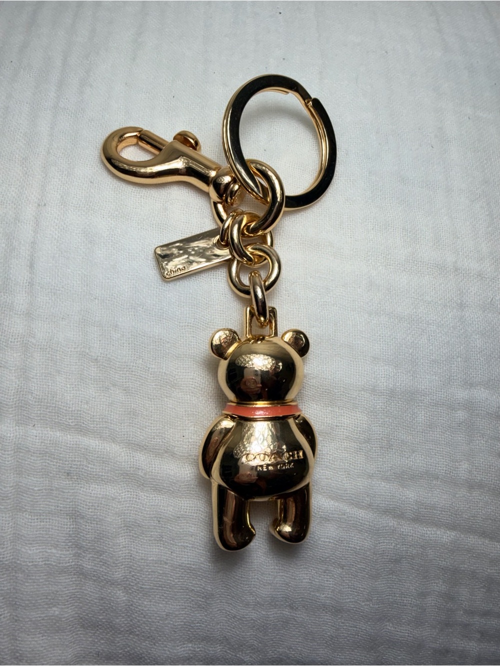 Coach Gold-Tone 3D Teddy Bear Bag Charm - Picture 2 of 3